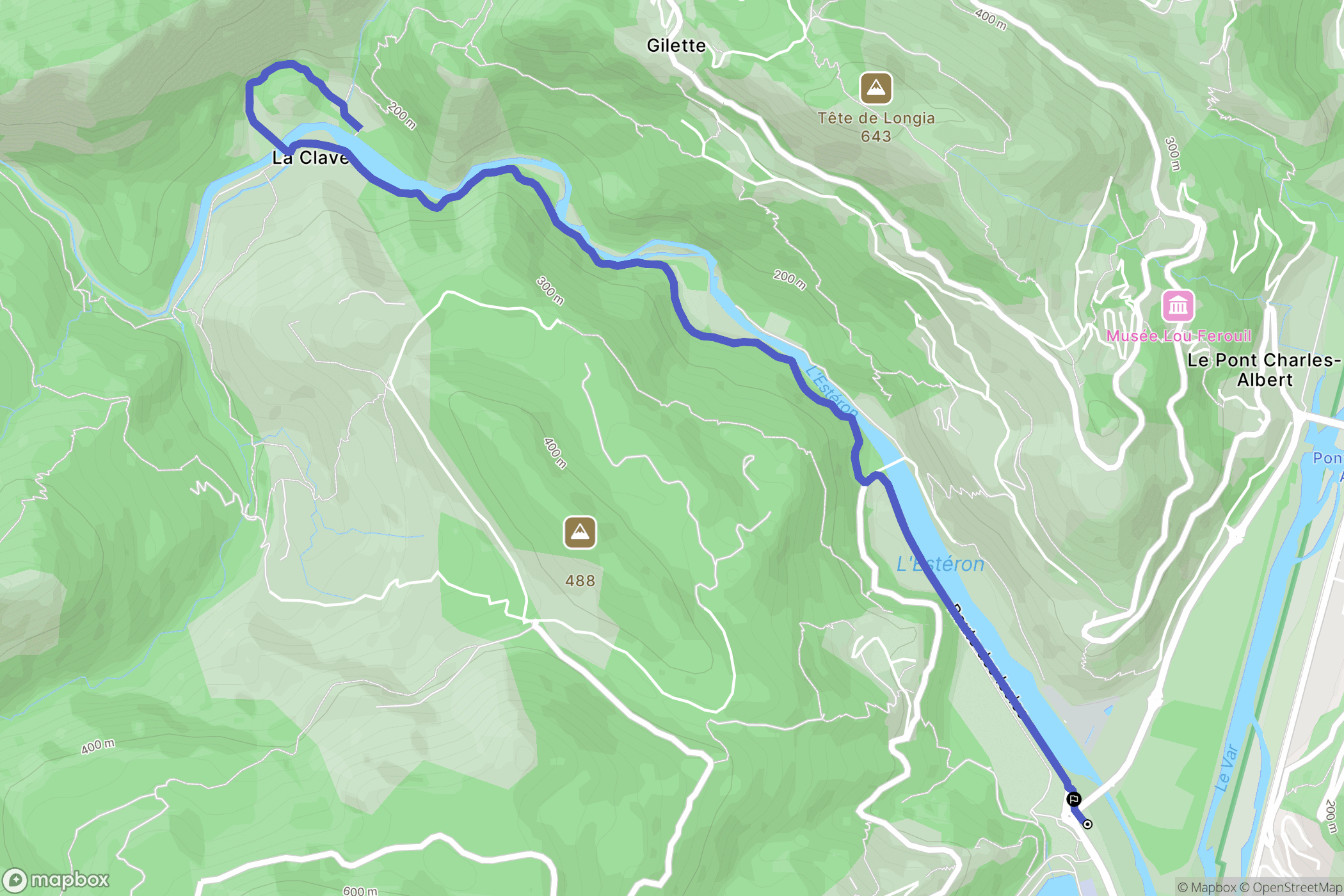 Le Broc : carte du parcours de randonnée - France