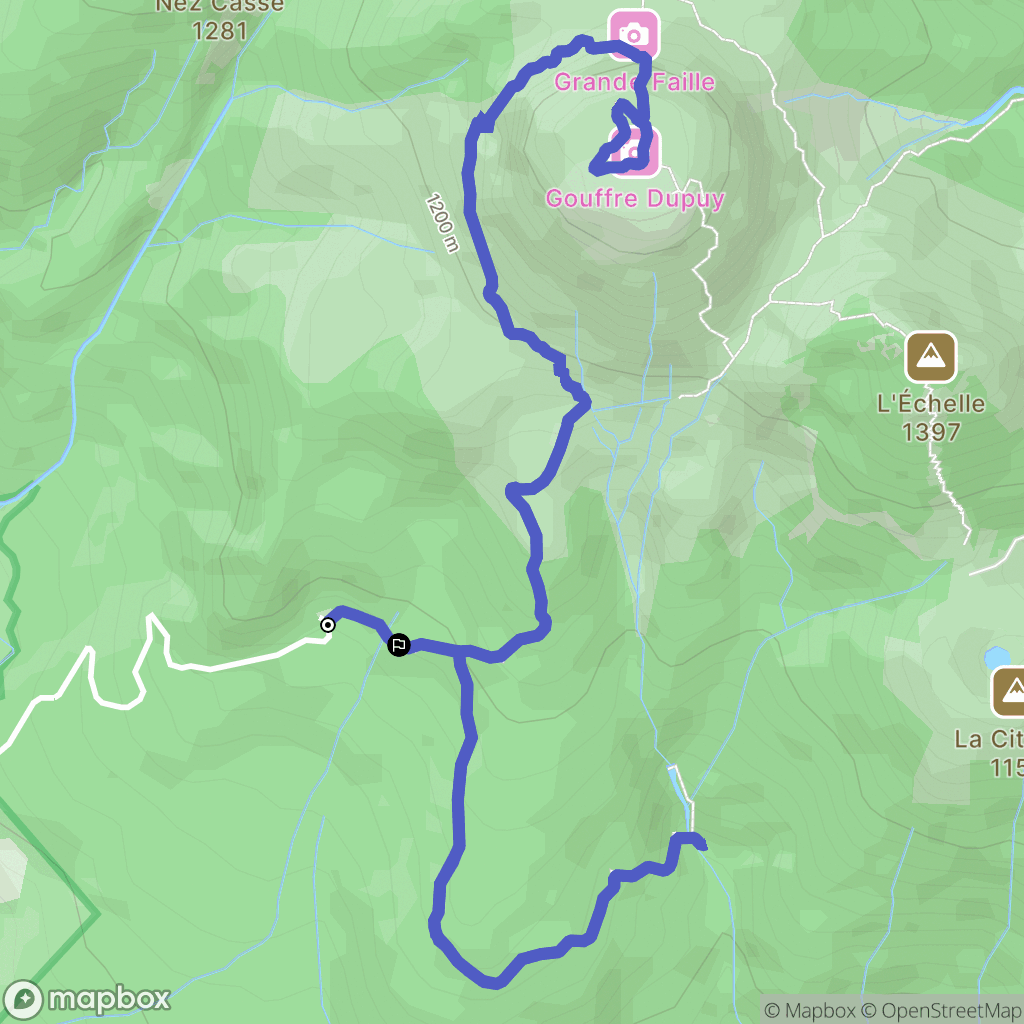 Saint-Claude : carte du parcours de randonnée - France