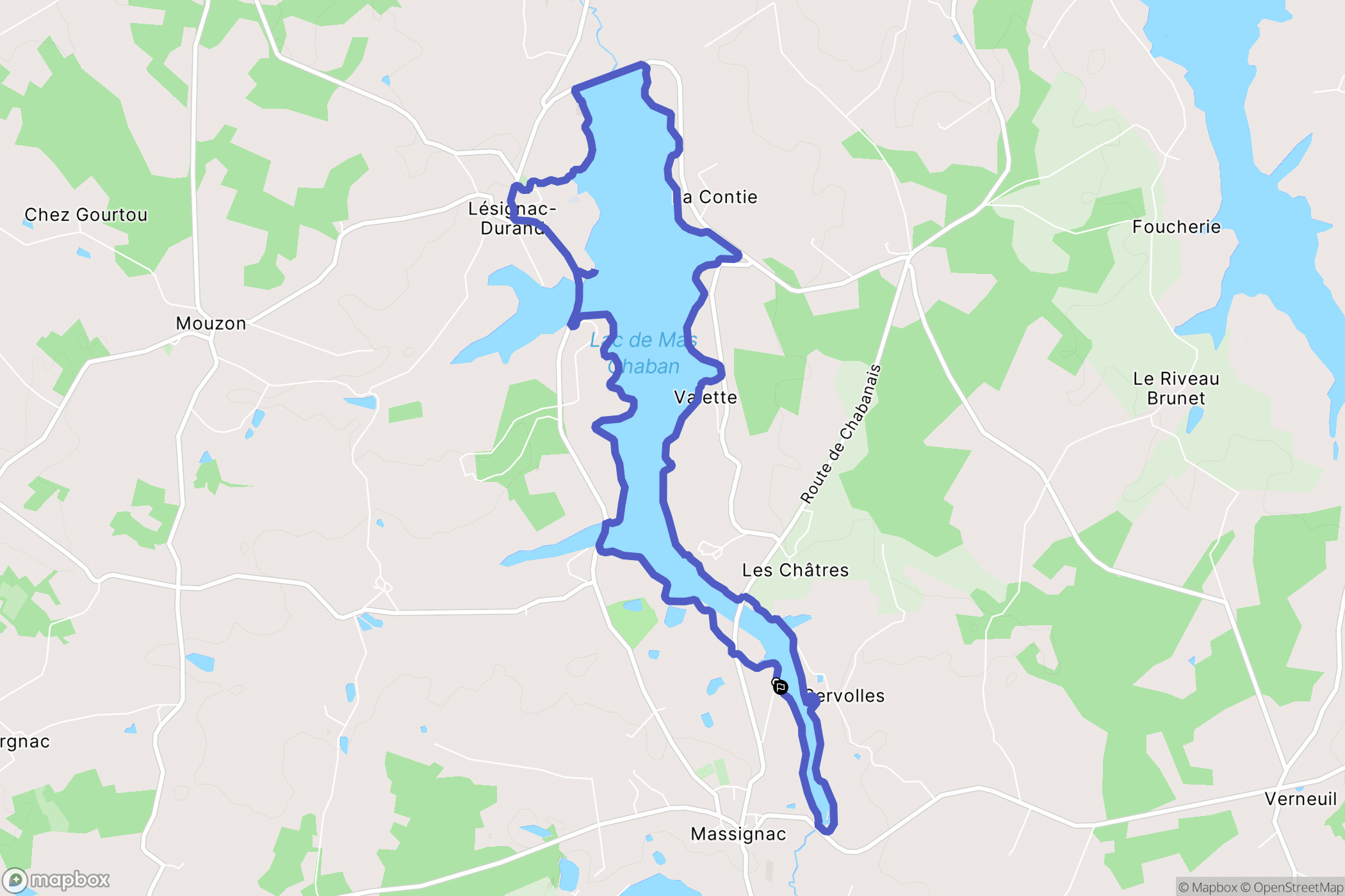 Massignac : carte du parcours de randonnée - France