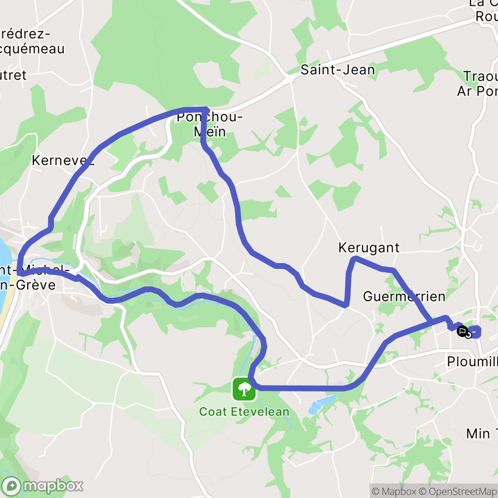 Ploumilliau : carte du parcours de randonnée - France
