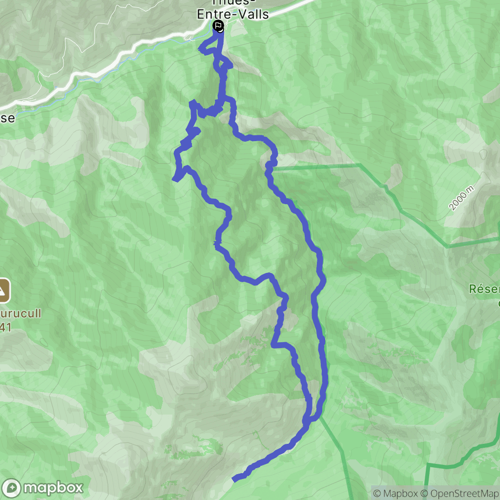 Thuès-Entre-Valls : carte du parcours de randonnée - France