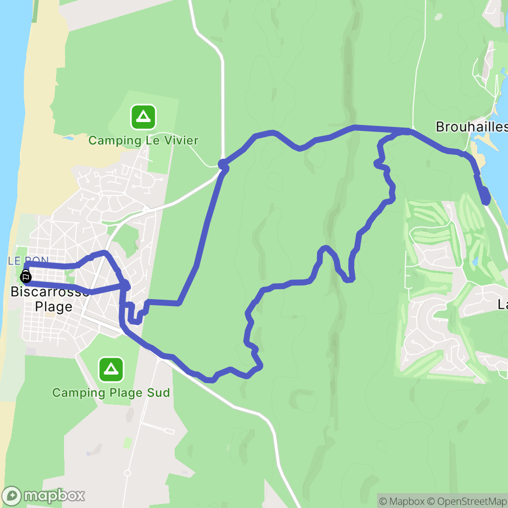Biscarrosse : carte du parcours de randonnée - France