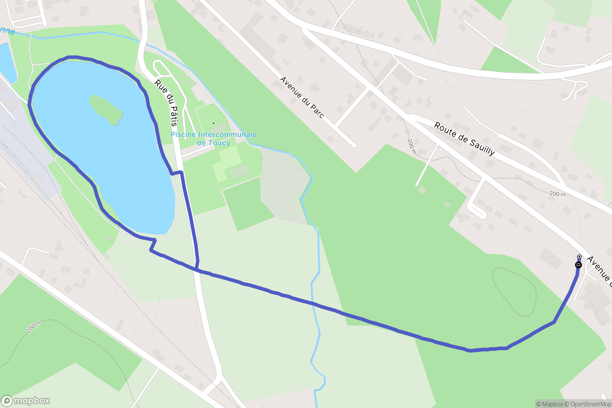 Toucy : carte du parcours de randonnée - France