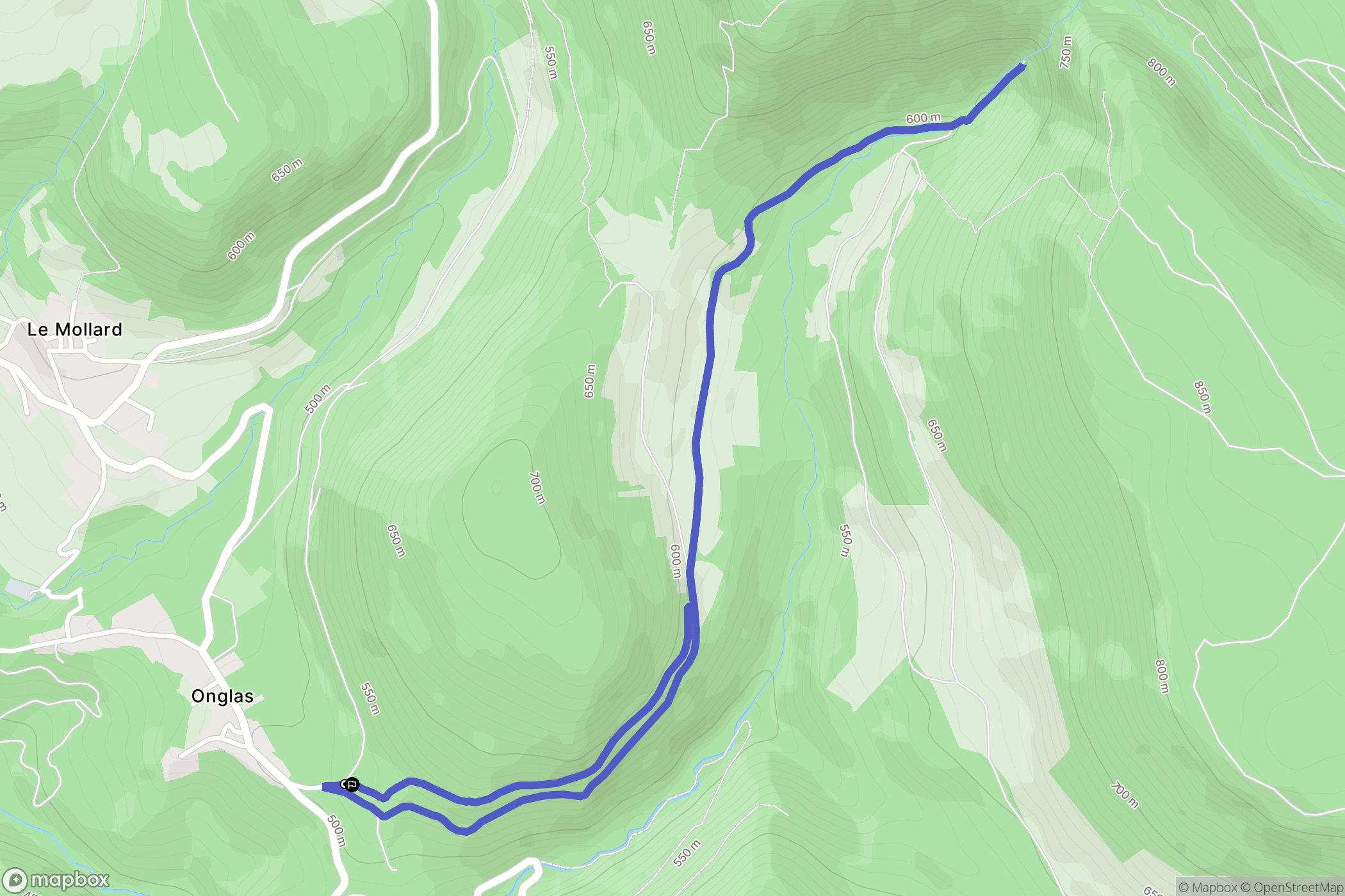 Bénonces : carte du parcours de randonnée - France