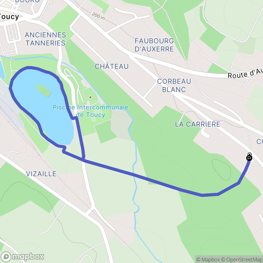 Toucy : carte du parcours de randonnée - France