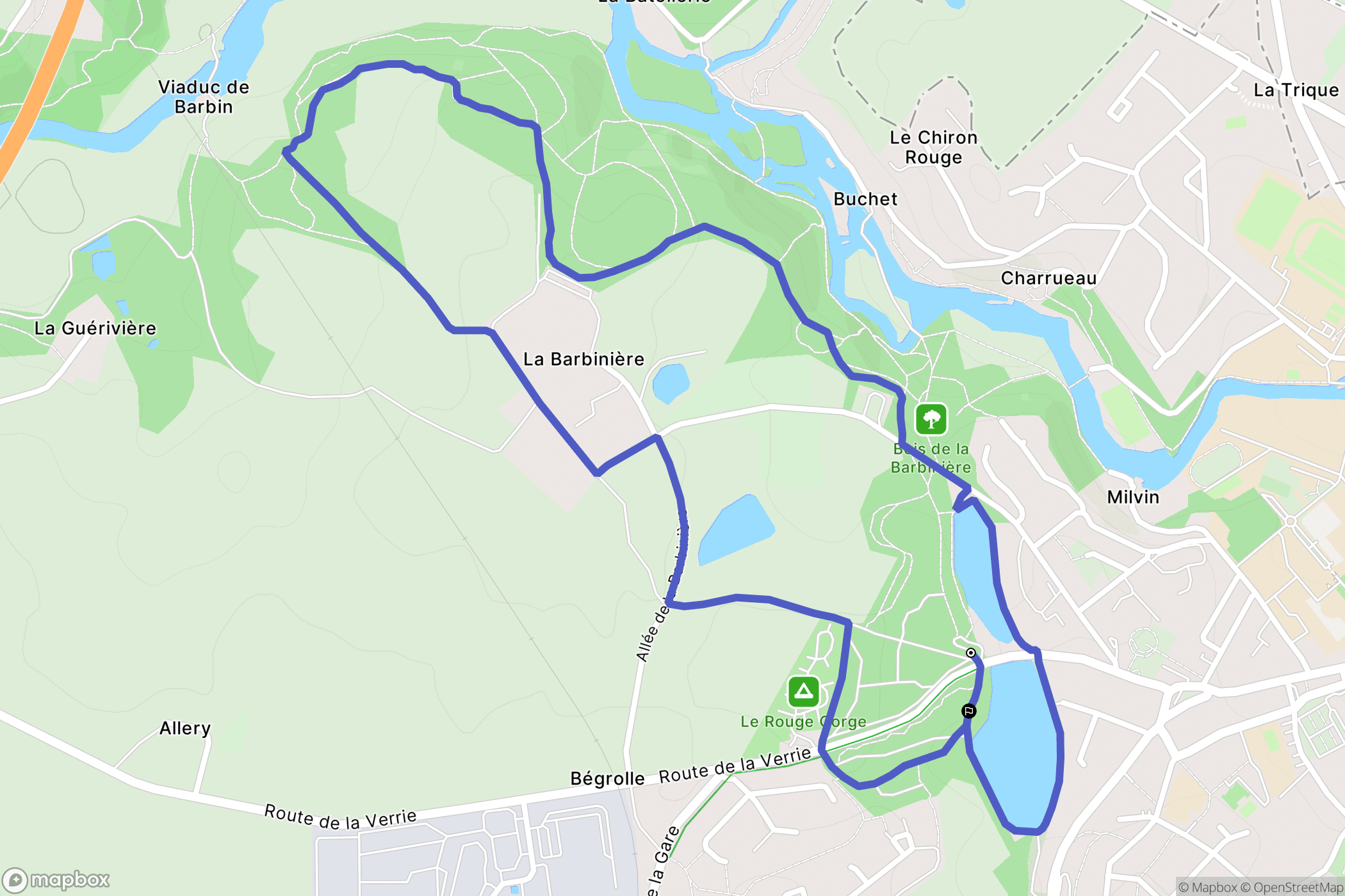Saint-Laurent-sur-Sèvre : carte du parcours de randonnée - France