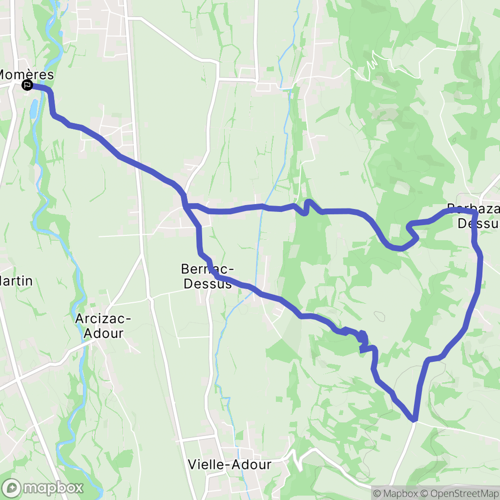 Momères : carte du parcours de randonnée - France