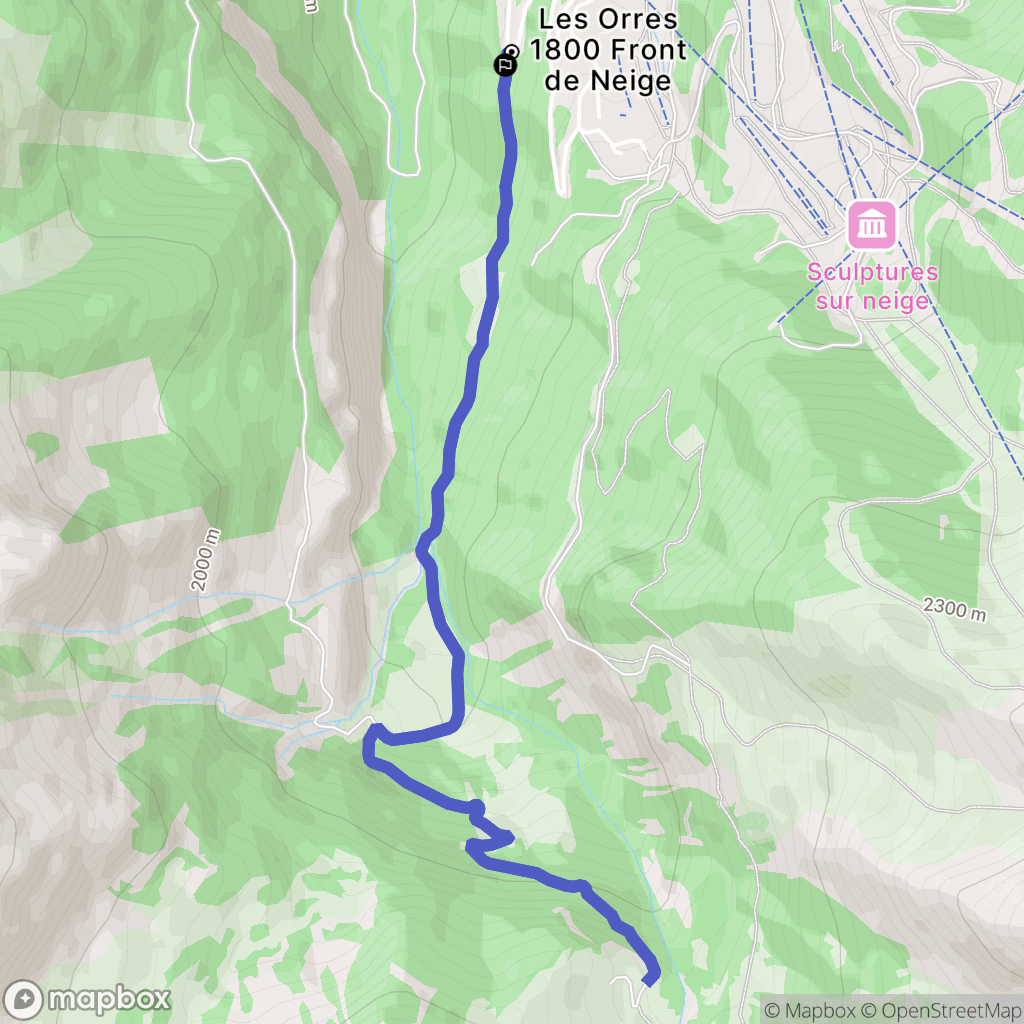 Les Orres : carte du parcours de randonnée - France