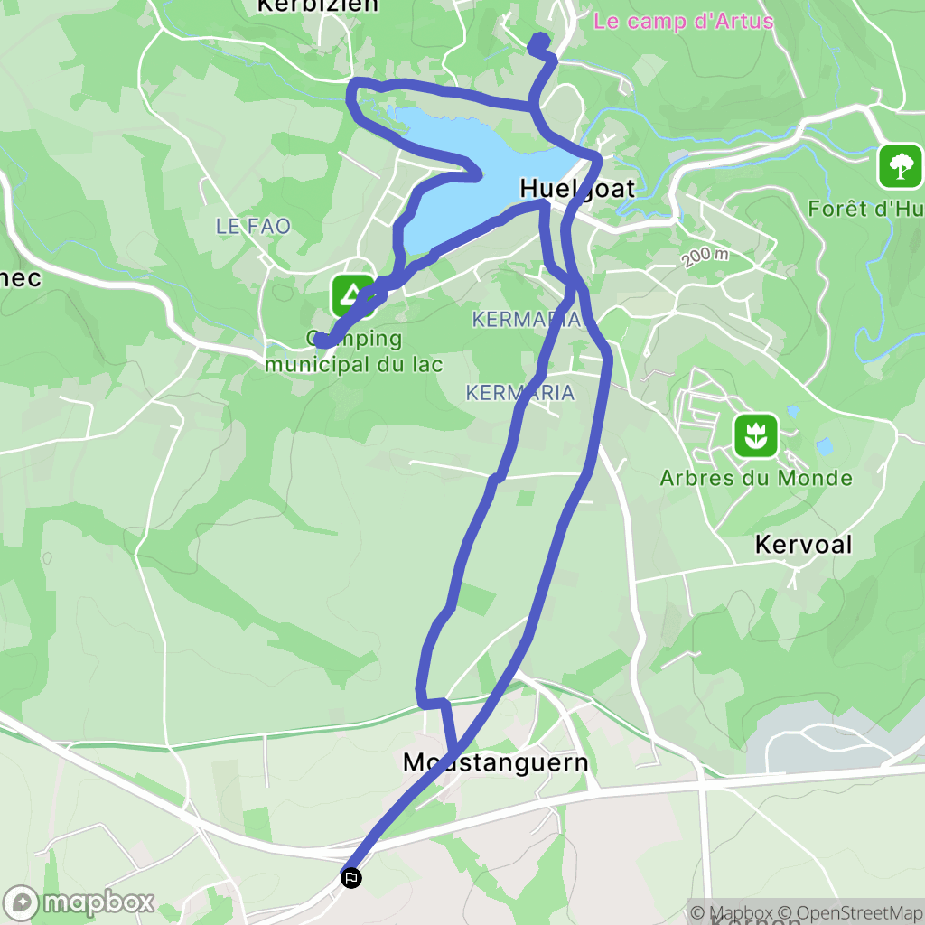Plouyé : carte du parcours de randonnée - France