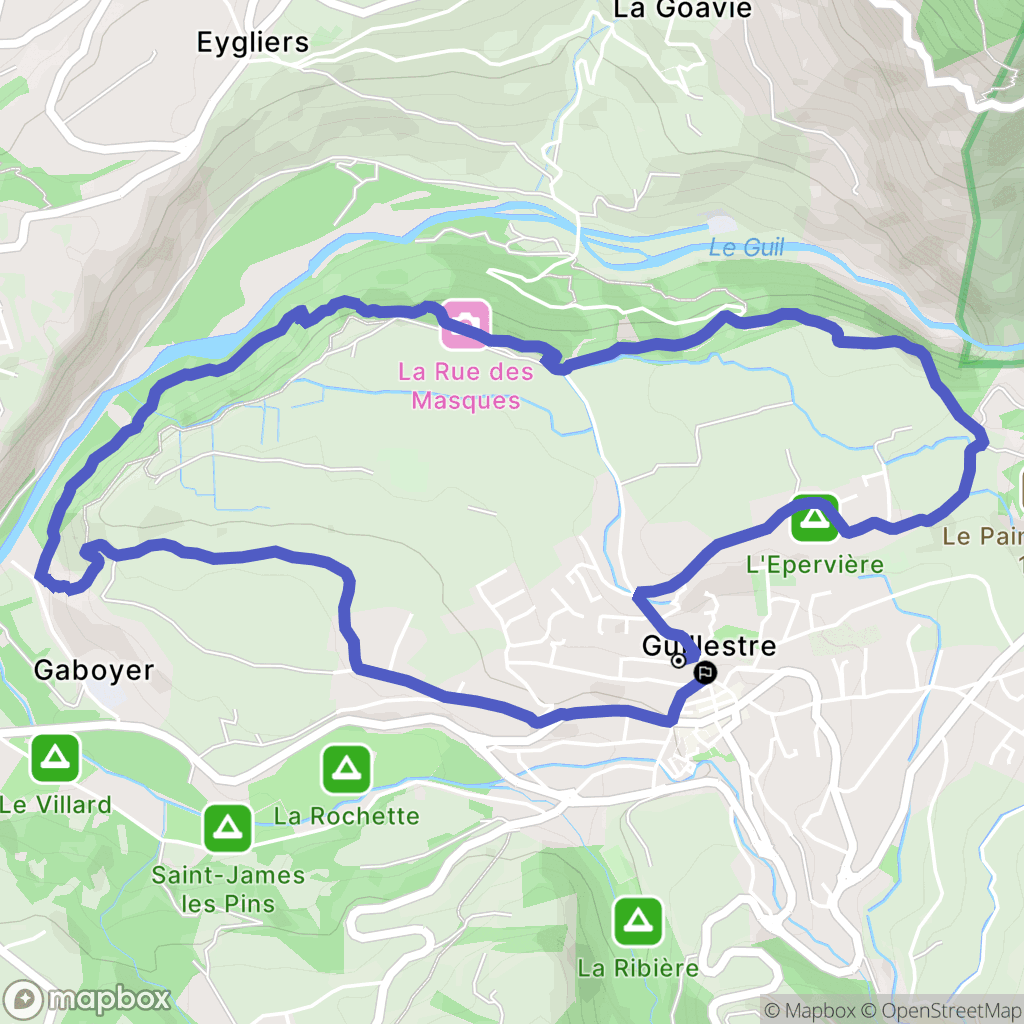 Guillestre : carte du parcours de randonnée - France