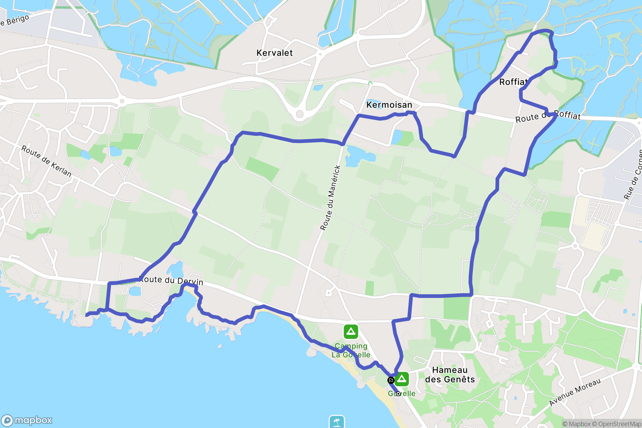 Batz-sur-Mer : carte du parcours de randonnée - France