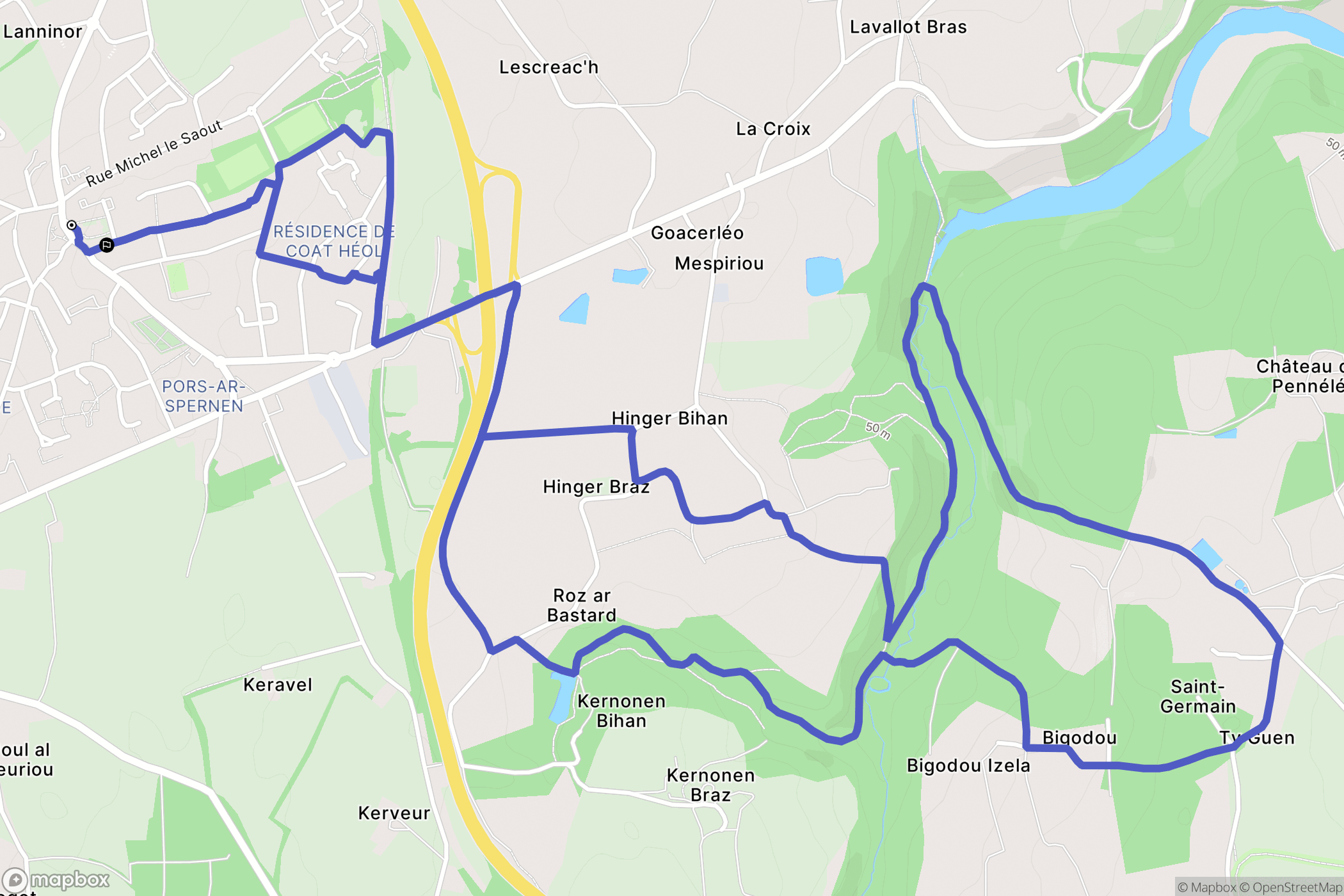 Taule : carte du parcours de randonnée - France