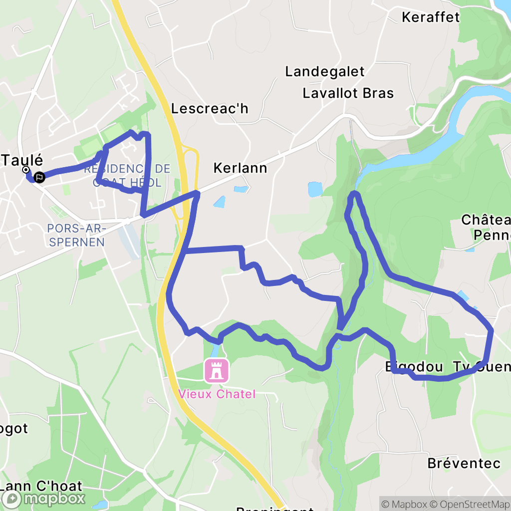 Taule : carte du parcours de randonnée - France