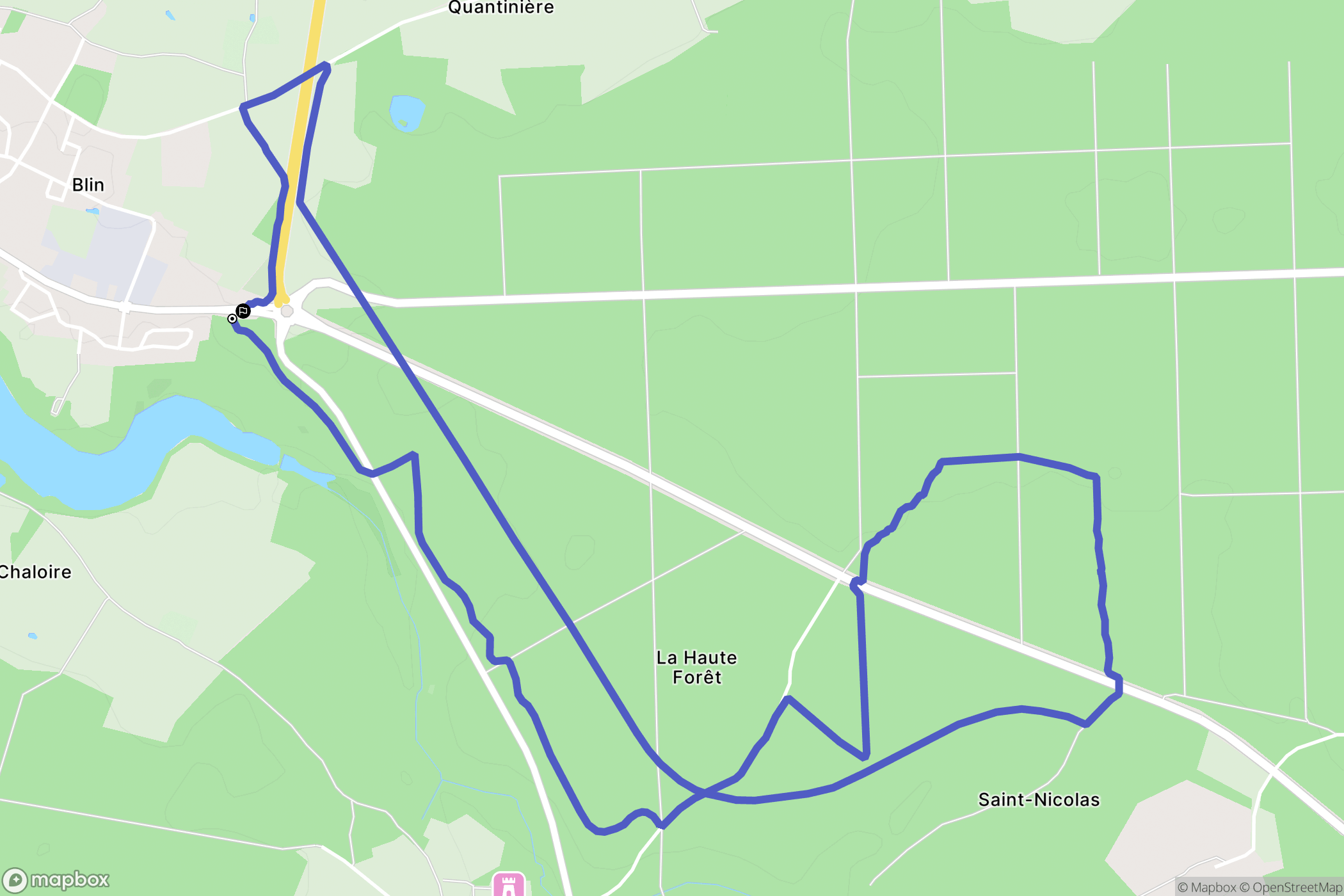 Château-la-Vallière : carte du parcours de randonnée - France