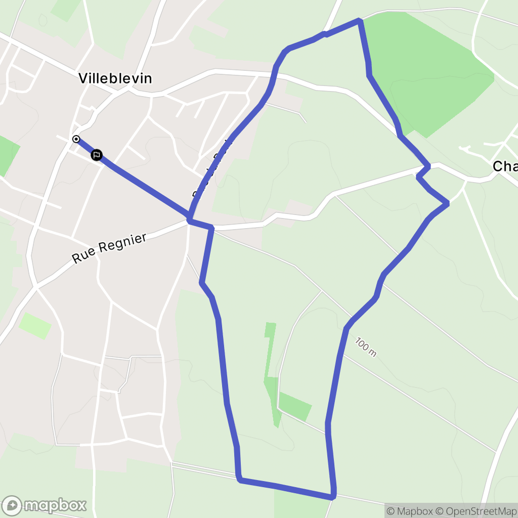 Villeblevin : carte du parcours de randonnée - France