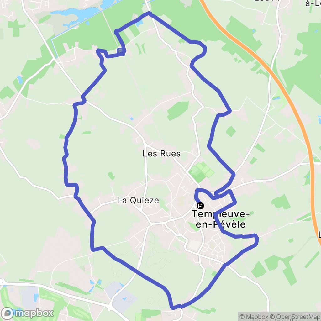 Templeuve : carte du parcours de randonnée - France