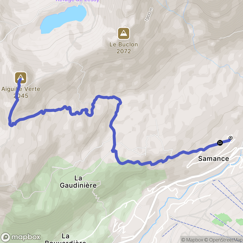 Le Grand-Bornand : carte du parcours de randonnée - France