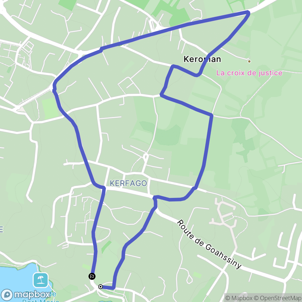 Saint-Gildas-de-Rhuys : carte du parcours de randonnée - France
