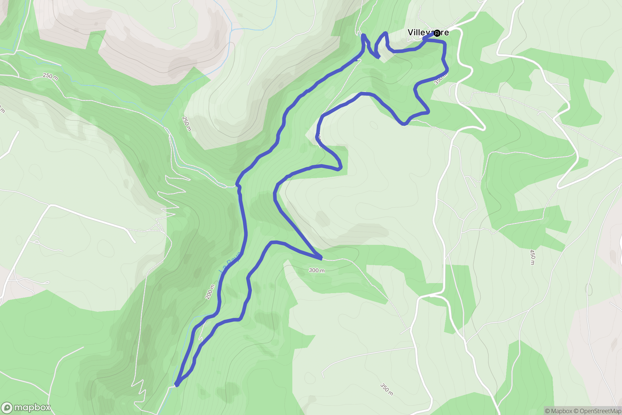 Najac : carte du parcours de randonnée - France