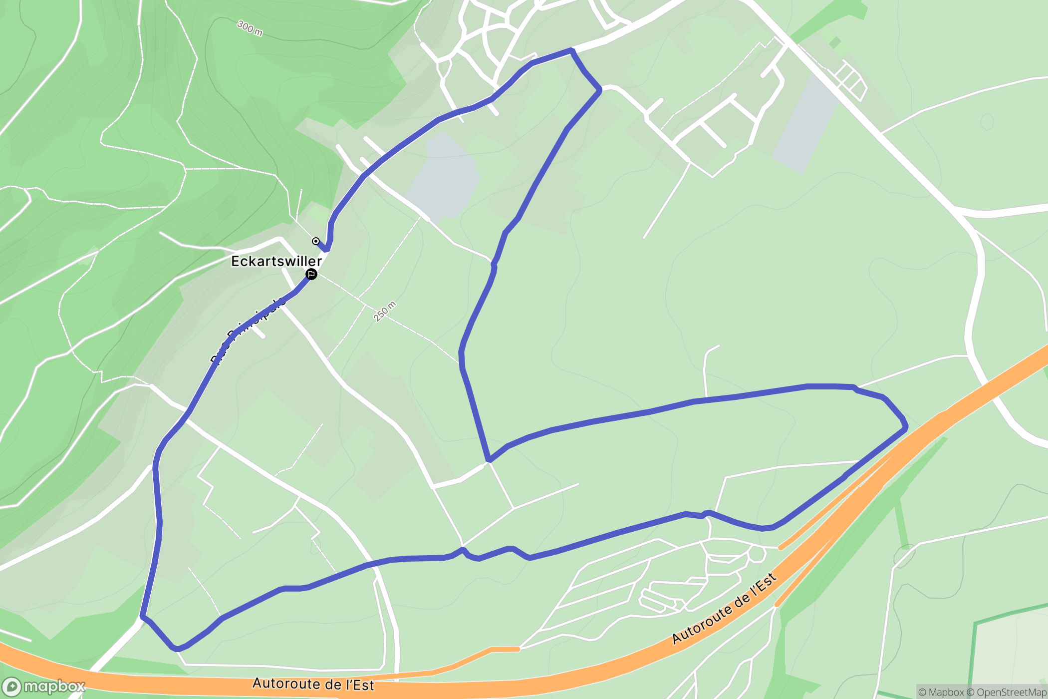 Eckartswiller : carte du parcours de randonnée - France