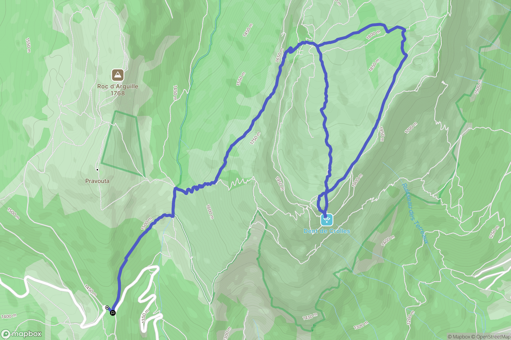 Saint-Pierre-de-Chartreuse : carte du parcours de randonnée - France