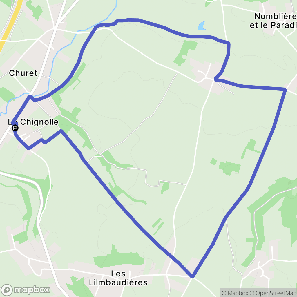 Champniers : carte du parcours de randonnée - France