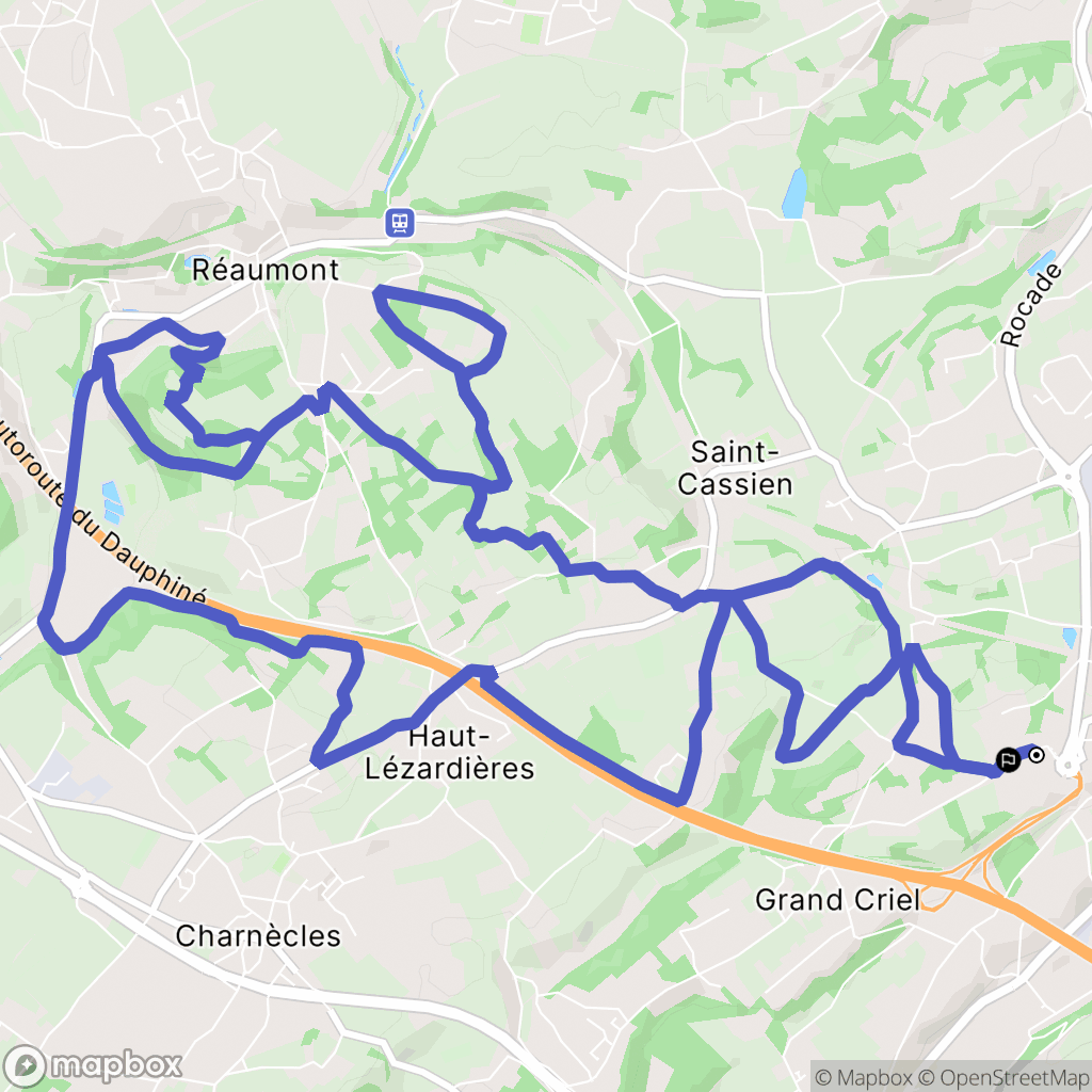 Voiron : carte du parcours de randonnée - France