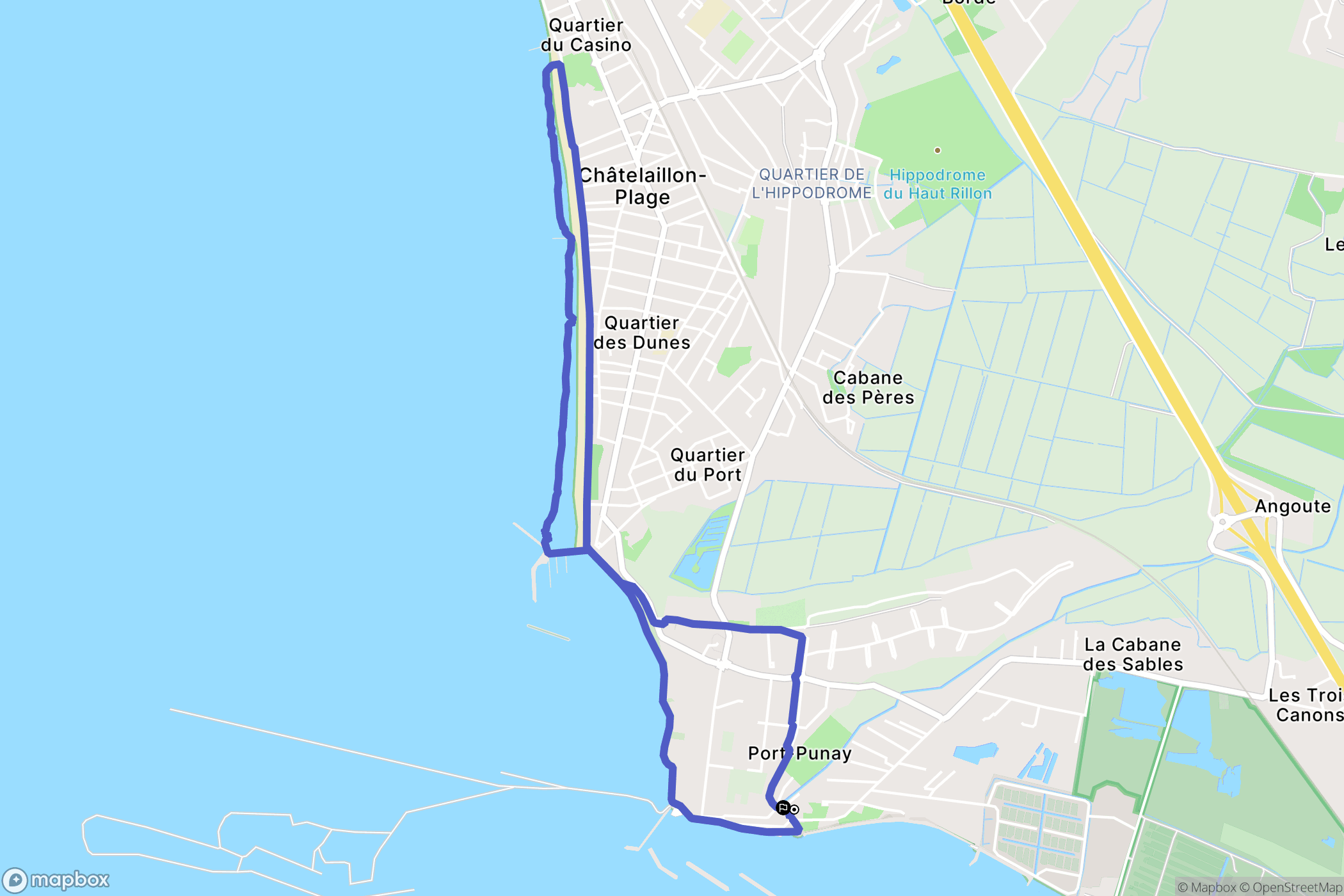 Yves : carte du parcours de randonnée - France
