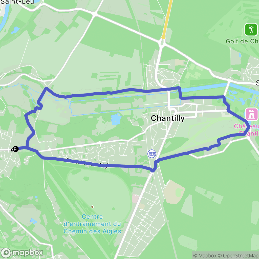 Gouvieux : carte du parcours de randonnée - France