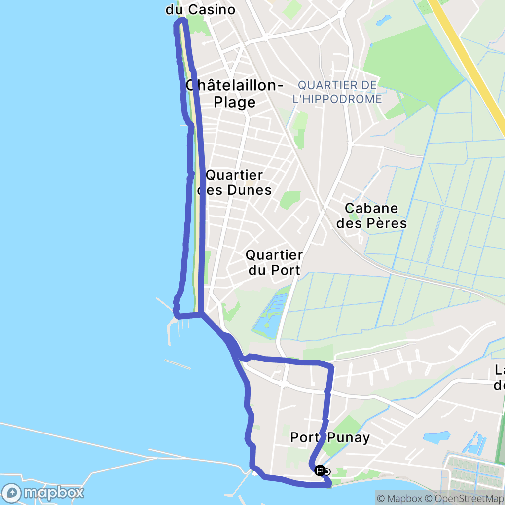 Yves : carte du parcours de randonnée - France