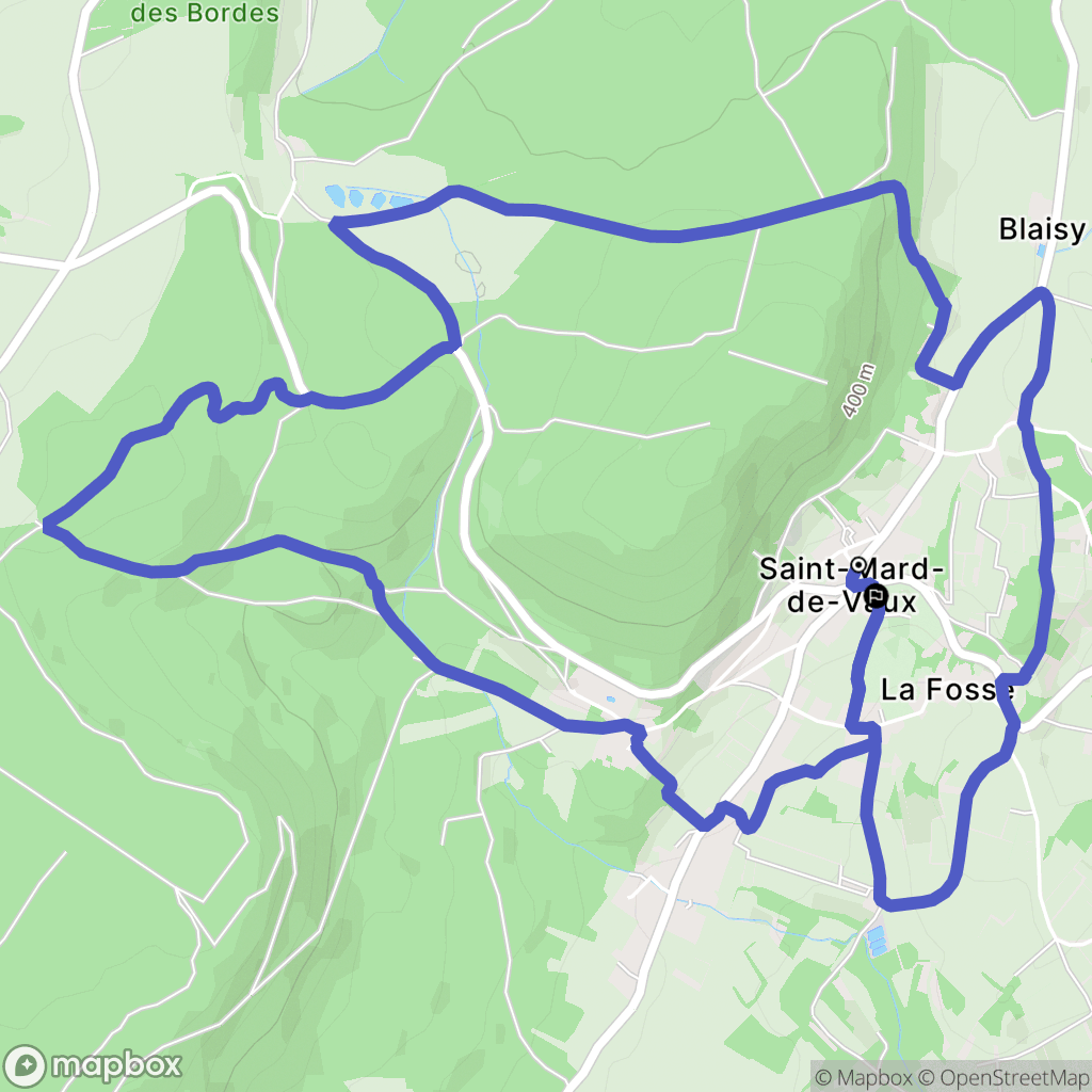 Saint-Mard-de-Vaux : carte du parcours de randonnée - France