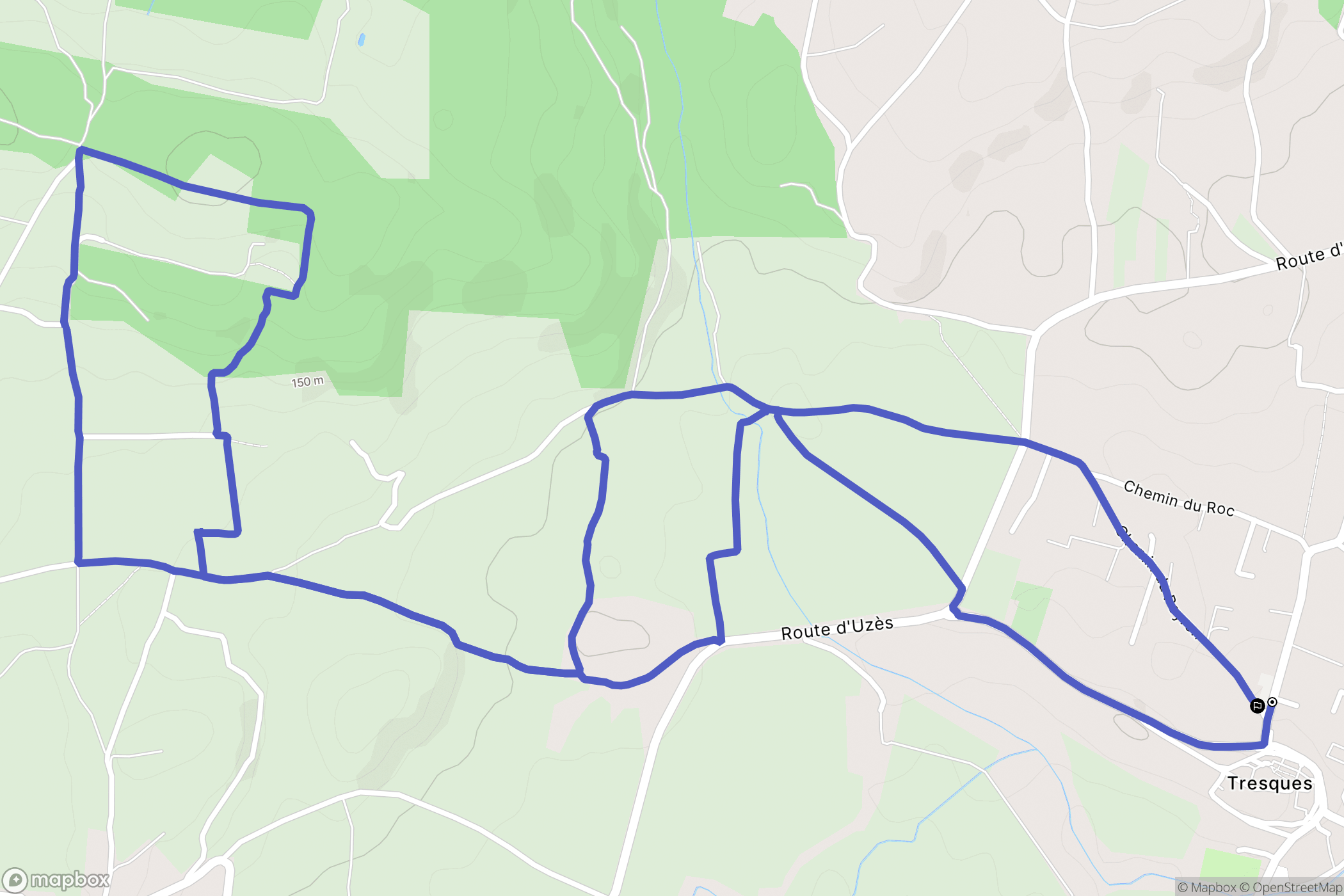 Tresques : carte du parcours de randonnée - France