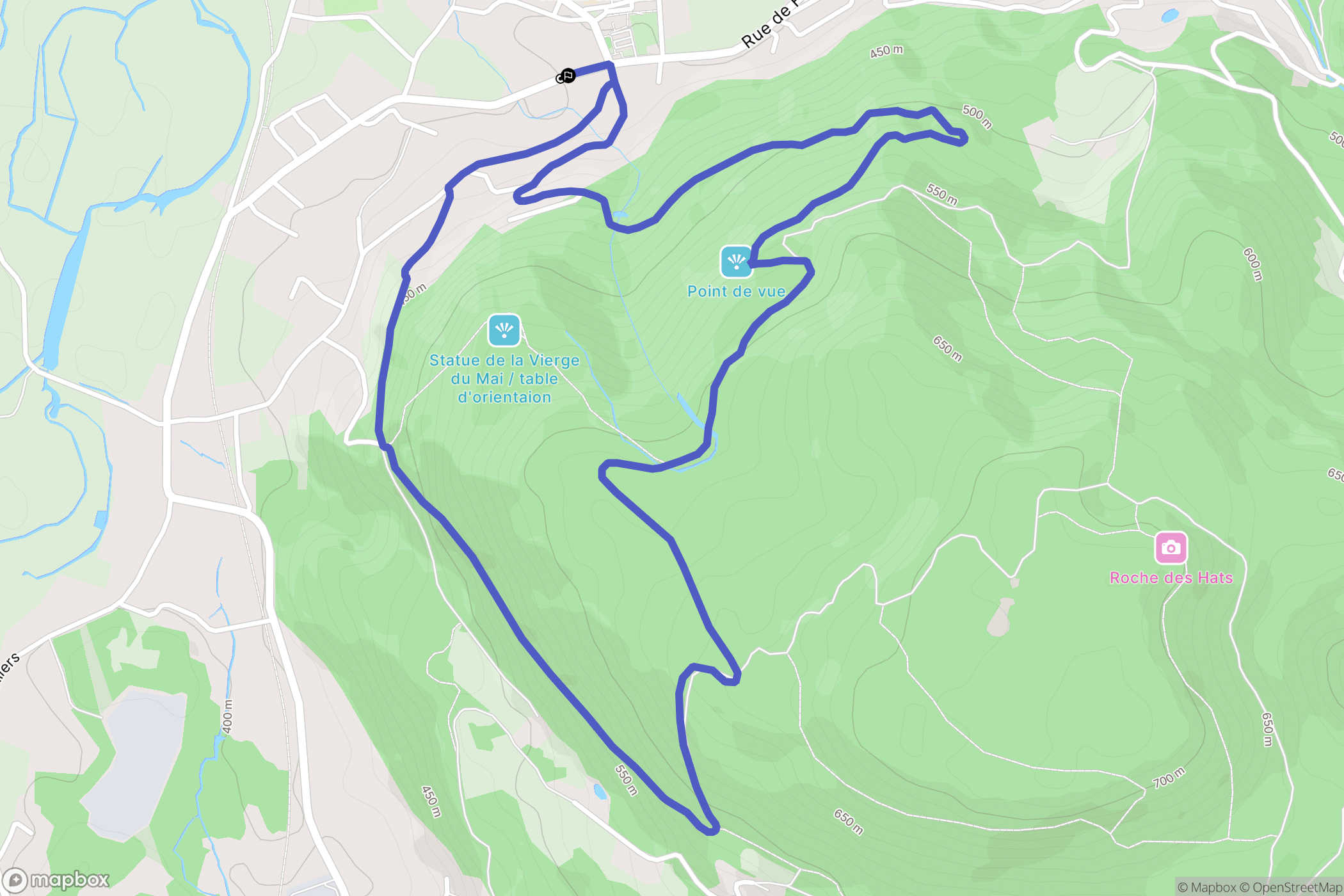 Dommartin-lès-Remiremont : carte du parcours de randonnée - France