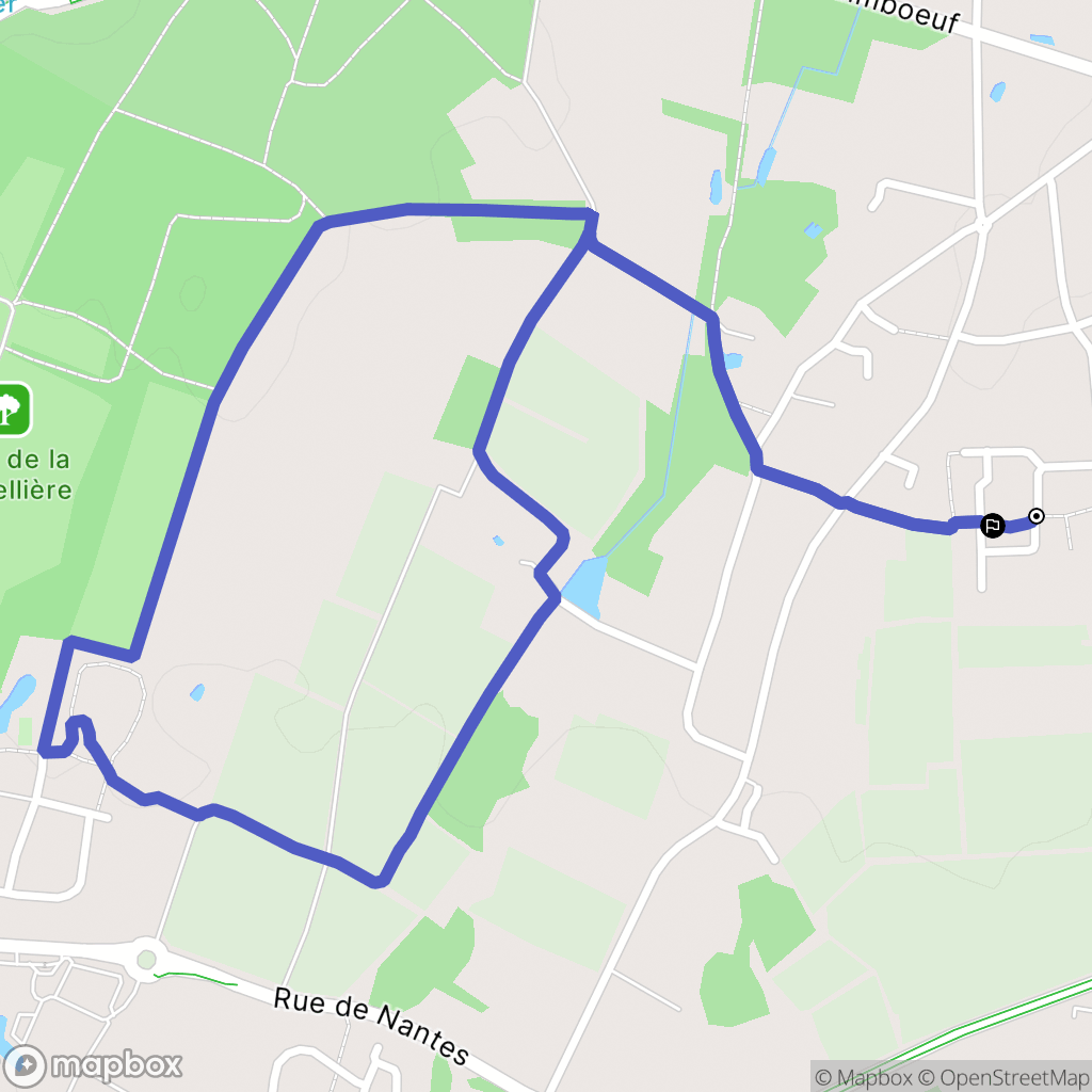 Bouaye : carte du parcours de randonnée - France