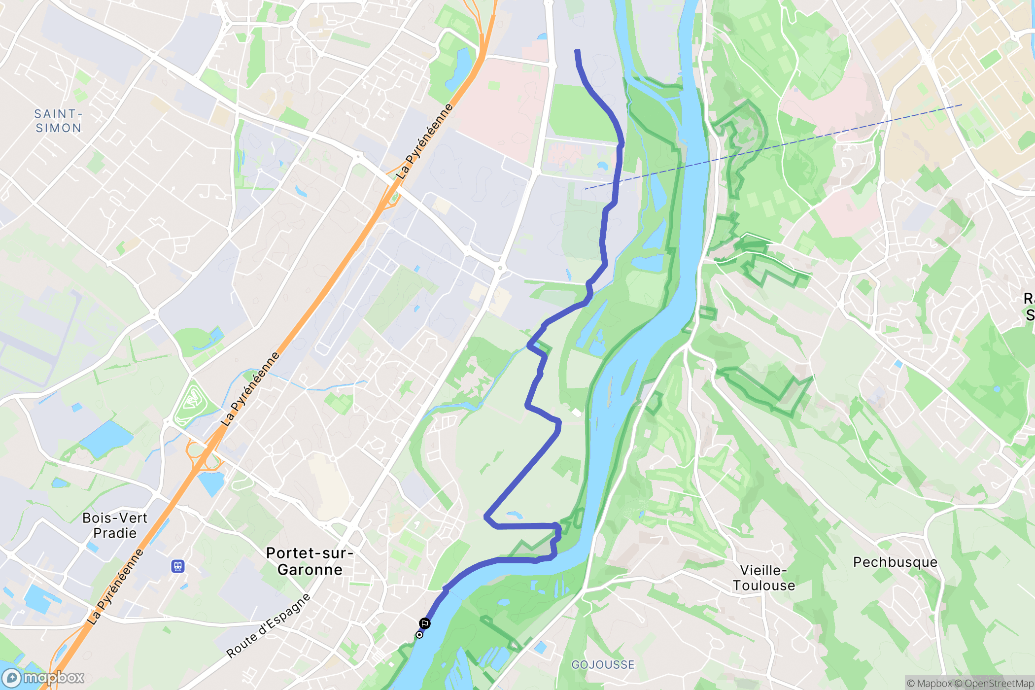 Portet-sur-Garonne : carte du parcours de randonnée - France