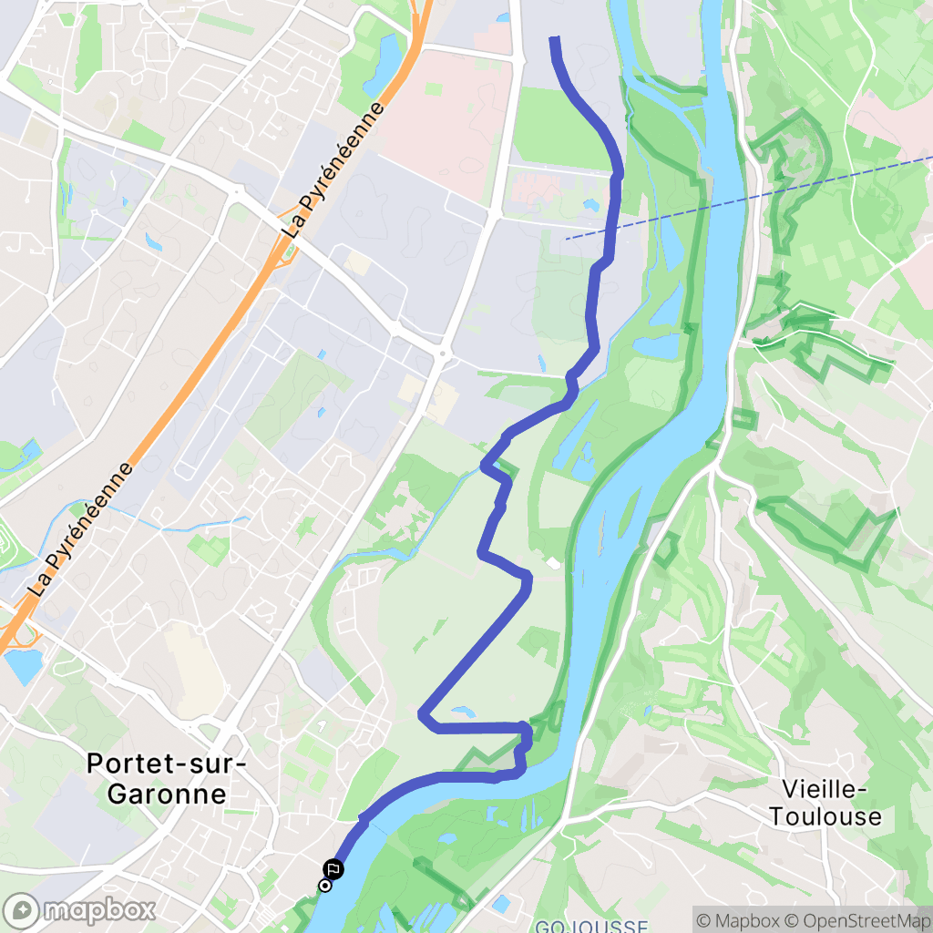 Portet-sur-Garonne : carte du parcours de randonnée - France
