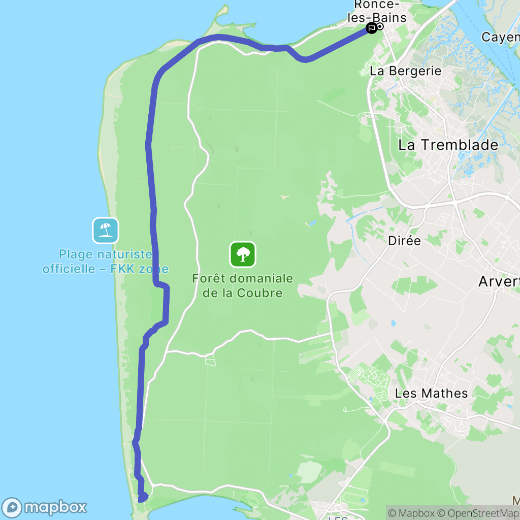 La Tremblade : carte du parcours de randonnée - France