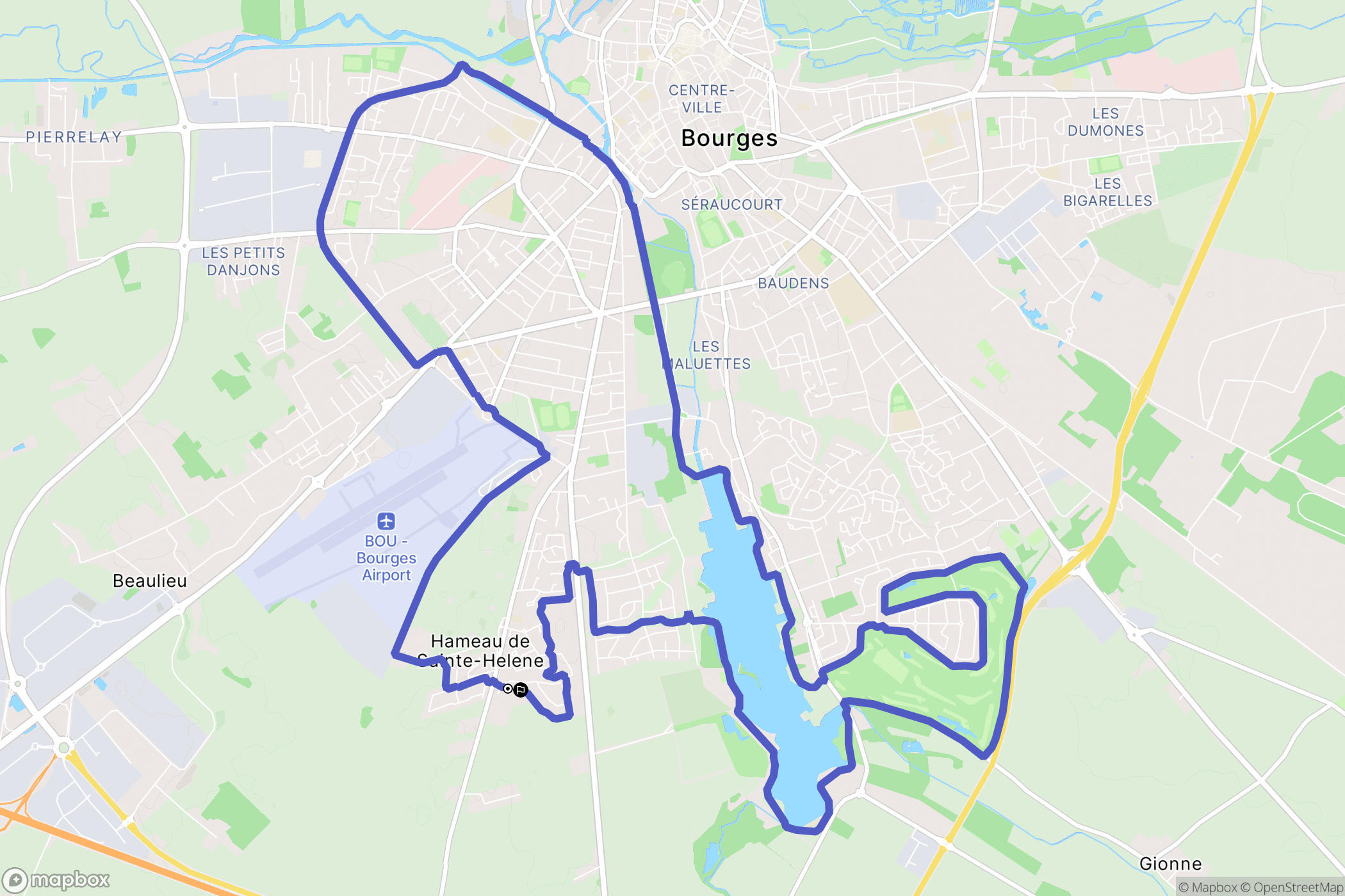 Trouy : carte du parcours de randonnée - France