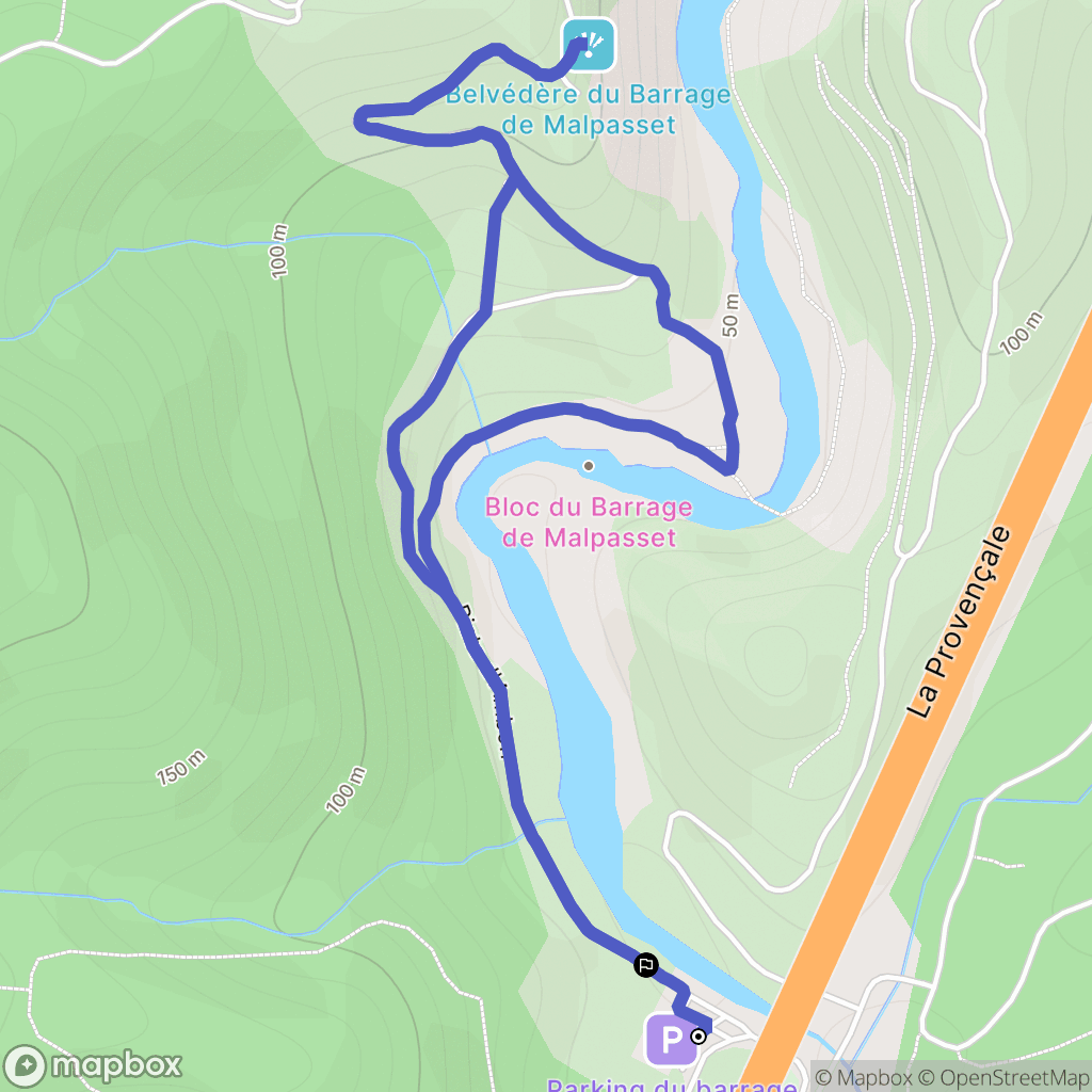 Fréjus : carte du parcours de randonnée - France