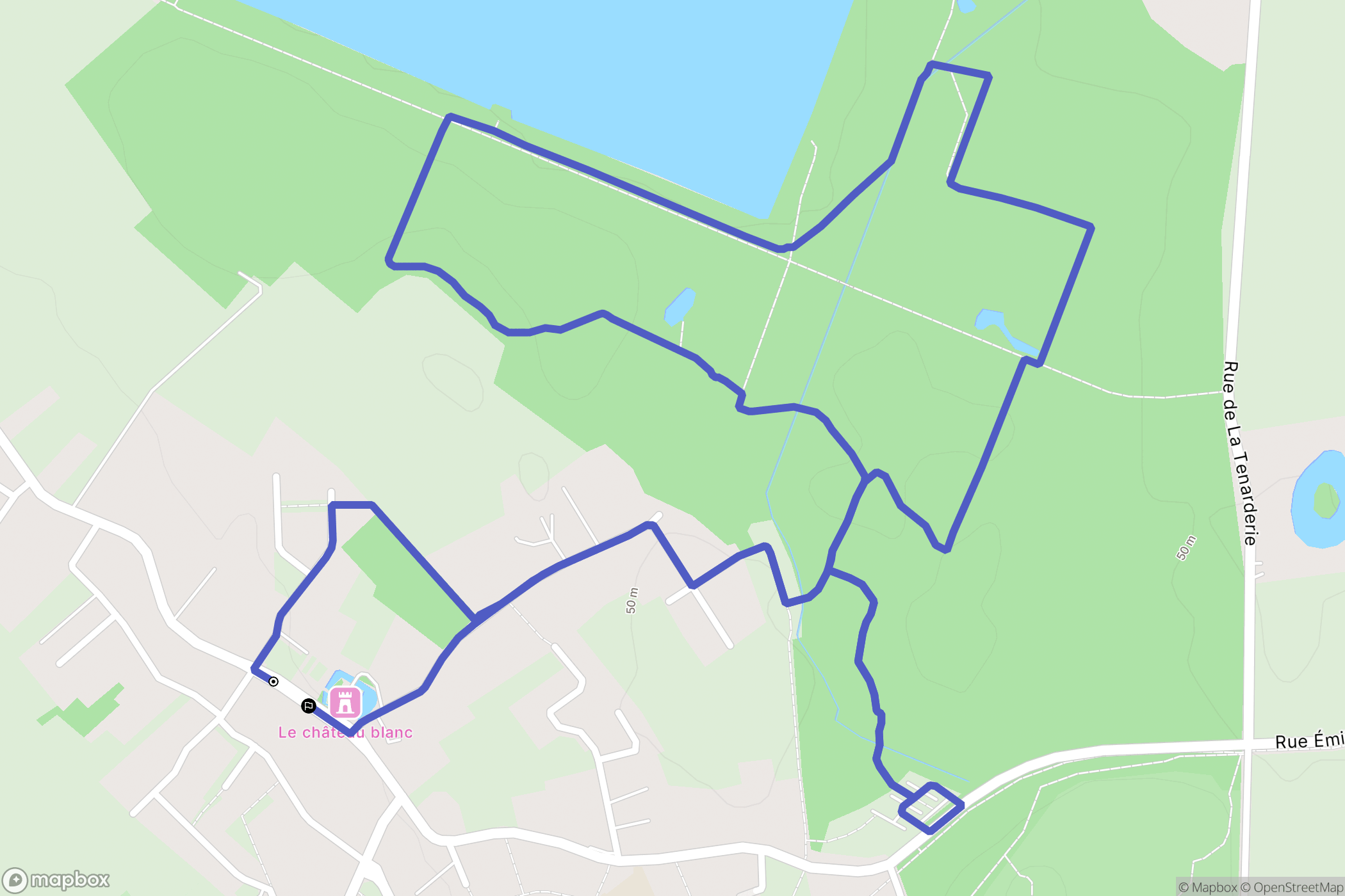 Thumeries : carte du parcours de randonnée - France