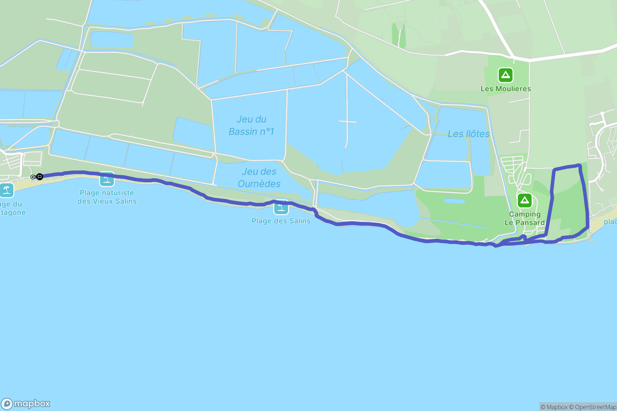 Hyères : carte du parcours de randonnée - France