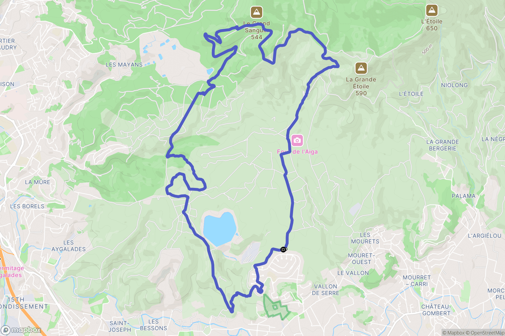 Marseille : carte du parcours de randonnée - France