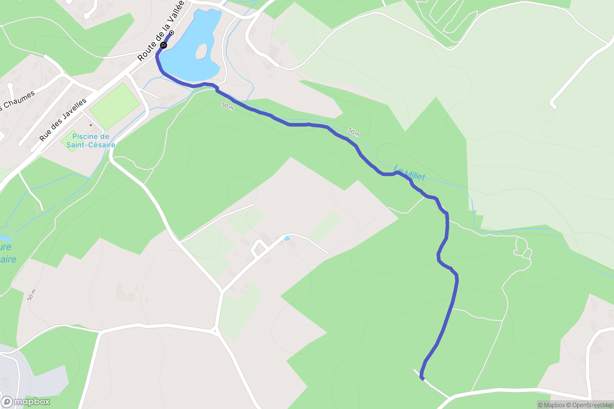 Saint-Césaire : carte du parcours de randonnée - France