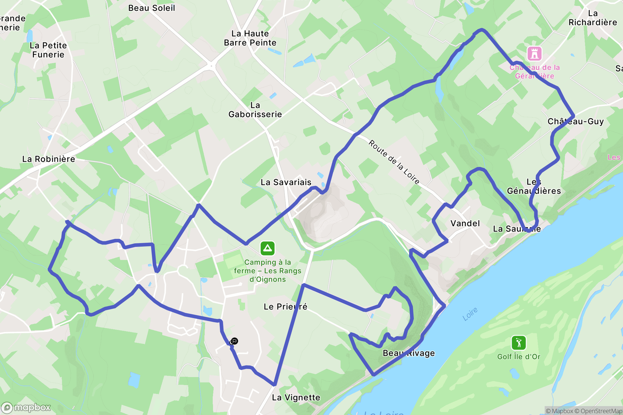 Le Cellier : carte du parcours de randonnée - France