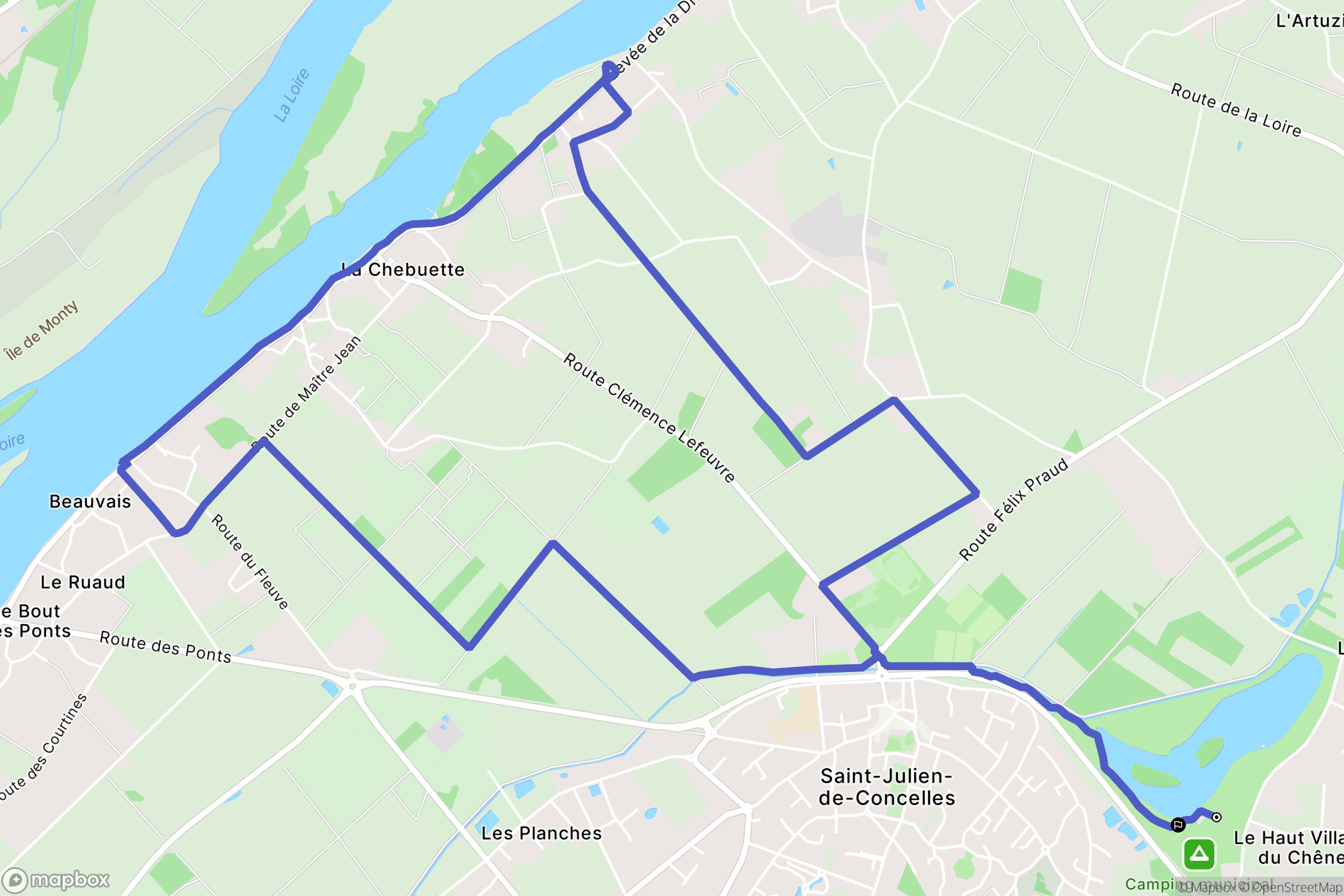 Saint-Julien-de-Concelles : carte du parcours de randonnée - France