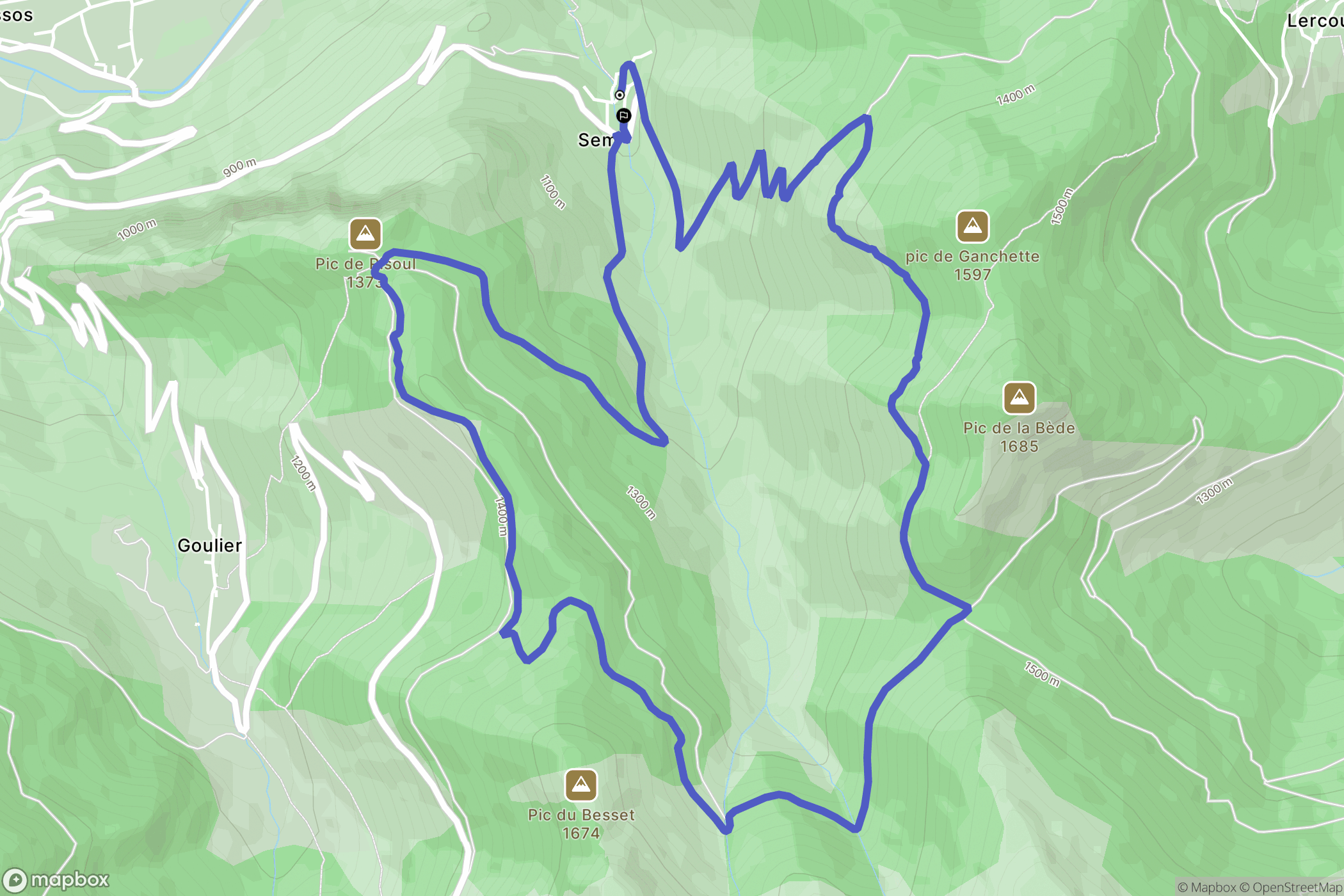 Val-de-Sos : carte du parcours de randonnée - France