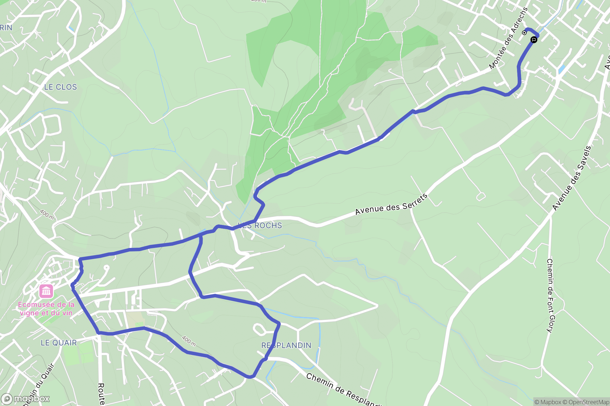 Manosque : carte du parcours de randonnée - France