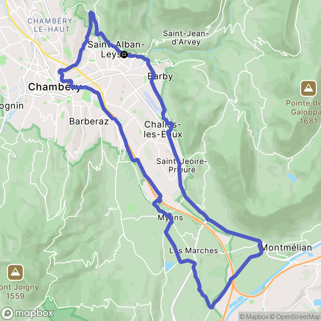 Saint-Alban-Leysse : carte du parcours de randonnée - France