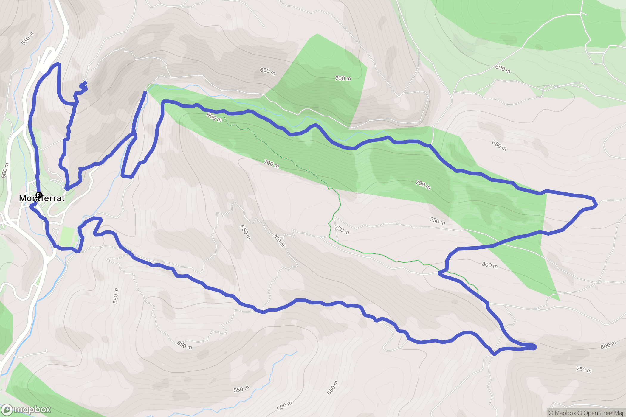 Montferrat : carte du parcours de randonnée - France