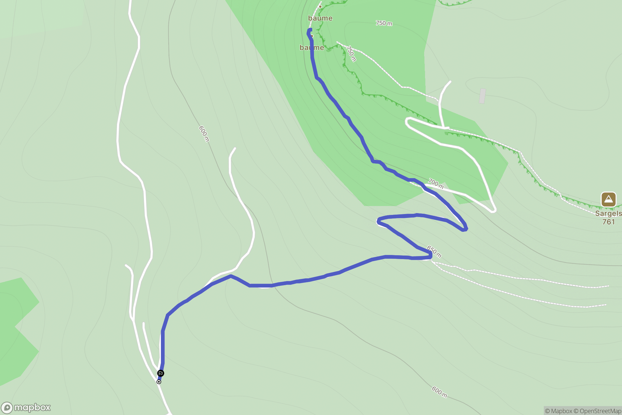 Saint-Rome-de-Cernon : carte du parcours de randonnée - France